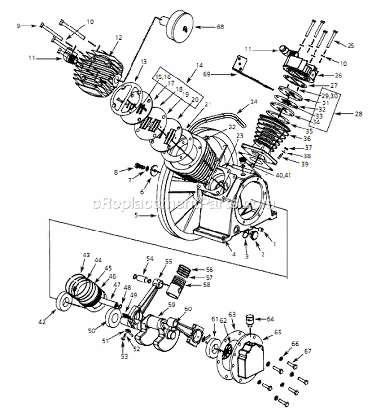 Page B Diagram and Parts List for HS563403AJ 2006 Campbell Hausfeld Compressor